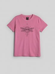 4F T-shirt regular z nadrukiem damski - różowy XS. Czerwone t-shirty 4f, m, bez wzorów, z bawełny, klasyczne, bez kołnierzyka, bez ramiączek. Za 59.99 zł.