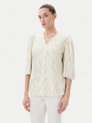 Bruuns Bazaar Bluzka Collard Majlya BBW4486 Beżowy Regular Fit. Brązowe bluzki Bruuns Bazaar, bez wzorów, z wiskozy, bez kołnierzyka, bez ramiączek. Za 369.99 zł.