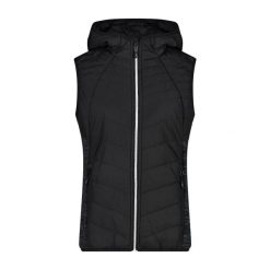 Damska kurtka bez rękawów z kapturem CMP. Czarne kurtki CMP, bez wzorów, z puchu, z kapturem. Za 299.30 zł.