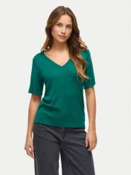 Vila Sweter Wennie 14100578 Zielony Regular Fit. Zielone swetry Vila, l, bez wzorów, z wiskozy, bez ramiączek. Za 89.99 zł.