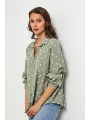 Lin Passion Koszula w kolorze khaki rozmiar: 38/40. Brązowe koszule Lin Passion, bez wzorów, z bawełny, klasyczne, bez kołnierzyka, bez ramiączek. Za 149.95 zł.