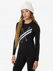 Super.natural Koszulka funkcyjna "Kryssede Ski" w kolorze czarno-białym rozmiar: M. Białe t-shirty sportowe super.natural, m, bez wzorów, z wełny, bez ramiączek, outdoorowe. Za 208.99 zł.