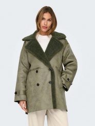 ONLY Płaszcz przejściowy w kolorze khaki rozmiar: L. Brązowe płaszcze ONLY, l, bez wzorów, z futra, bez kaptura. Za 208.95 zł.