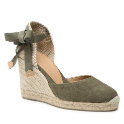 Espadryle Castañer. Zielone espadryle Castañer, bez wzorów, bez obcasa. Za 429.99 zł.