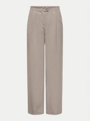ONLY Spodnie materiałowe Leila 15338347 Beżowy Wide Leg. Brązowe spodnie materiałowe ONLY, bez wzorów, z materiału. Za 109.99 zł.
