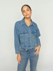 MOS MOSH kurtka dżinsowa Kobiety Bawełna niebieski, M. Niebieskie kurtki Mos Mosh, m, bez wzorów, z bawełny, bez kaptura. Za 549.95 zł.