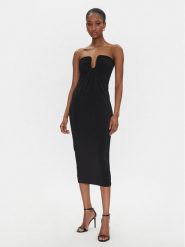 PINKO Sukienka koktajlowa 105021 A2GS Czarny Regular Fit. Czarne sukienki Pinko, l, bez wzorów, z syntetyku, wizytowe, bez kołnierzyka, bez ramiączek. Za 889.99 zł.