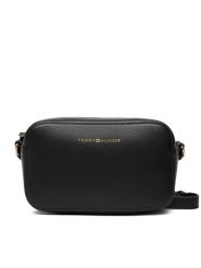 Tommy Hilfiger Torebka Th Logo Camera Bag AW0AW18115 Czarny. Czarne listonoszki Tommy Hilfiger, bez wzorów, ze skóry, bez dodatków. Za 409.99 zł.