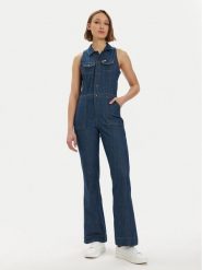 Wrangler Kombinezon 112351045 Granatowy Slim Fit. Niebieskie sukienki Wrangler, m, bez wzorów, z bawełny, bez kołnierzyka, bez ramiączek. Za 269.99 zł.