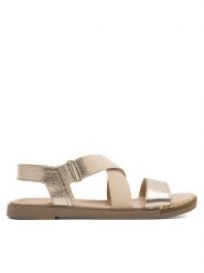 Lasocki Sandały WI23-LALITA-11 Złoty. Żółte sandały Lasocki, bez wzorów, ze skóry, bez obcasa, na płaskiej podeszwie, bez zapięcia. Za 159.99 zł.