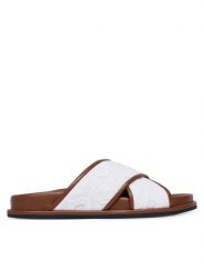 Max Mara Beachwear Klapki Peonie 2616521019650 Biały. Białe klapki Max Mara Beachwear, bez wzorów, z materiału, bez obcasa, bez zapięcia. Za 974.99 zł.