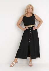 Czarna Sukienka Cherinoe. Czarne sukienki Born2be, l, bez wzorów, bez kołnierzyka, bez ramiączek, maxi. Za 139.99 zł.