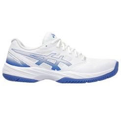 Damskie buty halowe Asics Gel-Court Hunter 3. Białe buty do biegania ASICS, bez wzorów, bez zapięcia, do biegania. Za 375.65 zł.