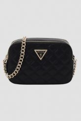 GUESS Czarna damska torebka Giully II. Czarne kopertówki Guess, z aplikacjami, ze skóry, eleganckie, bez dodatków. W wyprzedaży za 429.99 zł.