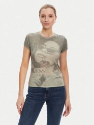 Guess T-Shirt W5YI36 KBYH0 Zielony Regular Fit. Zielone t-shirty Guess, l, z aplikacjami, z syntetyku, bez kołnierzyka, bez ramiączek. Za 129.99 zł.