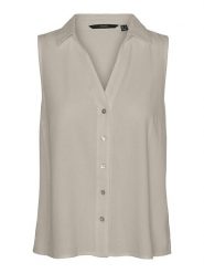 Vero Moda Top w kolorze szarym rozmiar: L. Szare topy Vero Moda, l, bez wzorów, bez kołnierzyka, bez ramiączek. Za 104.95 zł.