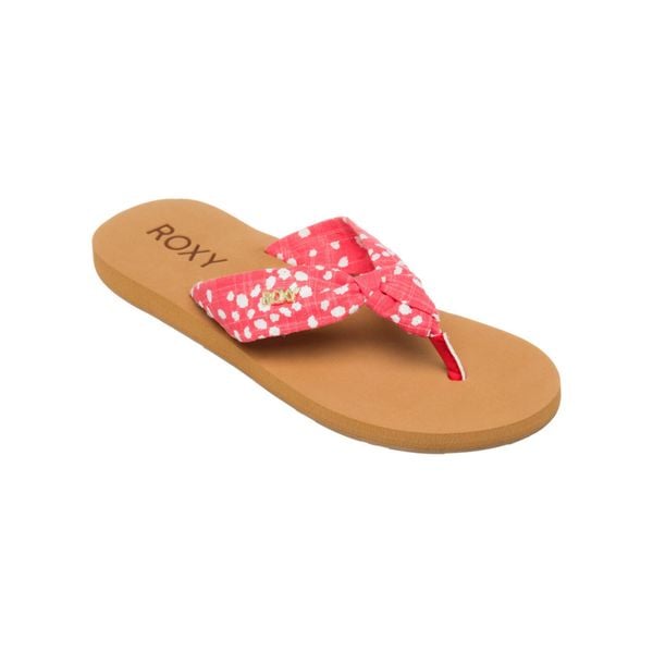 Klapki plażowe dla Kobiety PAIA V Czerwony. Czerwone klapki Roxy, bez wzorów, z bawełny, sportowe, bez obcasa, bez zapięcia. Za 129.99 zł.