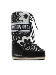 Moon Boot Śniegowce Mb Icon Flower 80D1402940 Czarny. Czarne śniegowce Moon Boot, bez wzorów, z materiału, bez zapięcia. Za 899.99 zł.