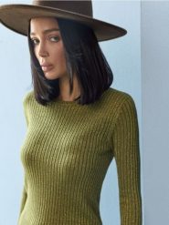Prążkowany sweter z modalem - zielony. Zielone swetry Sinsay, l, bez wzorów, prążkowane, bez ramiączek. Za 39.99 zł.