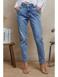 Plume Dżinsy "Timeo" - Tapered fit - w kolorze błękitnym rozmiar: M. Niebieskie jeansy Plume, m, bez wzorów, z podwyższonym stanem. Za 180.91 zł.