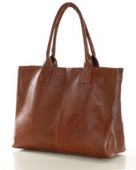 Shopperka skórzana MARCO MAZZINI whisky vs112c. Brązowe shopper bag bez wzorów, ze skóry, biznesowe, duże, bez dodatków. Za 398.00 zł.