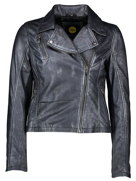 Buffalo Skórzana kurtka w kolorze niebieskim rozmiar: 34. Niebieskie kurtki Buffalo, bez wzorów, z materiału, bez kaptura. Za 402.45 zł.