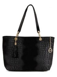 Mia Tomazzi Skórzany shopper bag "Cilento" w kolorze czarnym - 58 x 42 x 14 cm rozmiar: onesize. Czarne shopper bag Mia Tomazzi, z aplikacjami, z materiału, na ramię, bez dodatków. Za 359.32 zł.