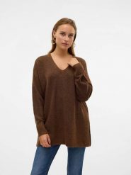 Vero Moda Sweter w kolorze brązowym rozmiar: M. Brązowe swetry Vero Moda, m, bez wzorów, bez ramiączek. Za 61.46 zł.