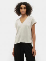 Vero Moda T-Shirt Marys Dana 10300421 Écru Regular Fit. T-shirty Vero Moda, s, bez wzorów, z syntetyku, bez kołnierzyka, bez ramiączek. Za 69.99 zł.