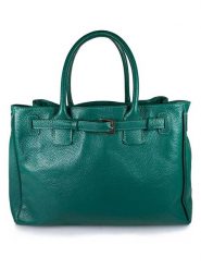 Lia Biassoni Skórzana torebka w kolorze morskim - 38 x 28 x 15 cm rozmiar: onesize. Niebieskie torebki klasyczne Lia Biassoni, bez wzorów, z materiału, przez ramię, bez dodatków. Za 371.56 zł.