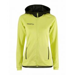 Damska kurtka dresowa z pełnym zamkiem błyskawicznym Craft Extend. Żółte kurtki Craft, l, bez wzorów, z dresówki, bez kaptura. Za 368.95 zł.