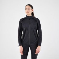 Kurtka do biegania damska Kiprun Run 900 Warm Regul. Czarne kurtki do biegania KIPRUN, l, bez wzorów, z materiału, bez kaptura, do biegania. Za 299.99 zł.