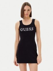 Guess Sukienka codzienna V5GK06 K8RT2 Czarny Slim Fit. Czarne sukienki Guess, na co dzień, xl, z aplikacjami, z wiskozy, bez kołnierzyka, bez ramiączek, proste. Za 169.99 zł.