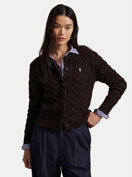 Polo Ralph Lauren Kardigan 211972104007 Brązowy Slim Fit. Brązowe swetry Polo Ralph Lauren, l, bez wzorów, z wełny, bez ramiączek. Za 1,119.00 zł.