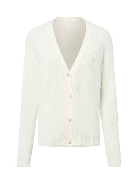 Fynch-Hatton Kardigan damski Kobiety Bawełna biały jednolity, S. Białe swetry Fynch-Hatton, s, bez wzorów, z bawełny, eleganckie, bez ramiączek. Za 449.95 zł.