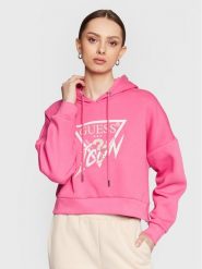 Guess Bluza Icon W3RQ03 KB683 Różowy Relaxed Fit. Czerwone bluzy Guess, xl, z aplikacjami, z bawełny, bez kaptura. Za 249.99 zł.