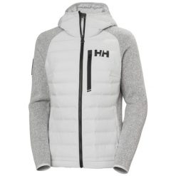 Damska ocieplana kurtka z kapturem Helly Hansen Arctic Ocean Hybrid. Szare kurtki Helly Hansen, bez wzorów, z puchu, z kapturem. Za 730.50 zł.
