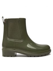 Tommy Hilfiger Kalosze Flag Rainboot FW0FW08213 Zielony. Zielone kalosze Tommy Hilfiger, bez wzorów, z gumy, bez zapięcia. Za 219.99 zł.