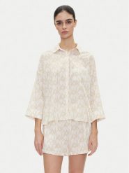 DKNY Piżama YI80048 Beżowy Regular Fit. Brązowe piżamy DKNY, m, bez wzorów, z bawełny, bez kołnierzyka, bez ramiączek. Za 309.99 zł.