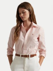 Polo Ralph Lauren Koszula 211941508005 Różowy Slim Fit. Czerwone koszule Polo Ralph Lauren, bez wzorów, z bawełny, bez kołnierzyka, bez ramiączek. Za 549.99 zł.