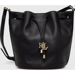 Lauren Ralph Lauren torebka skórzana 431876723003 kolor czarny. Czarne torebki klasyczne Lauren Ralph Lauren, bez wzorów, na ramię, bez dodatków. Za 1,549.90 zł.