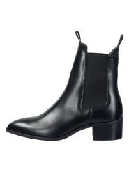 GANT Footwear Skórzane sztyblety "St Broomly" w kolorze czarnym rozmiar: 40. Czarne botki GANT Footwear, bez wzorów, eleganckie, bez obcasa, bez zapięcia. Za 610.62 zł.