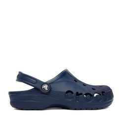 Klapki Crocs. Niebieskie klapki Crocs, bez wzorów, bez obcasa, bez zapięcia. Za 199.99 zł.