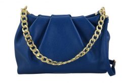 Marszczona listonoszka BARBERINI'S chabrowa 948-30. Niebieskie shopper bag Barberinis, bez wzorów, ze skóry, biznesowe, małe, bez dodatków. Za 269.99 zł.