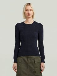 G-Star Sweter w kolorze granatowym rozmiar: XL. Niebieskie swetry G-Star, xl, bez wzorów, z bawełny, retro, bez ramiączek. Za 174.84 zł.