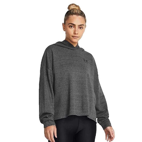 Bluza Kobieta Under Armour Rival Terry szary. Czarne bluzy Under Armour, m, bez wzorów, bez ramiączek, bez kaptura. W wyprzedaży za 237.45 zł.