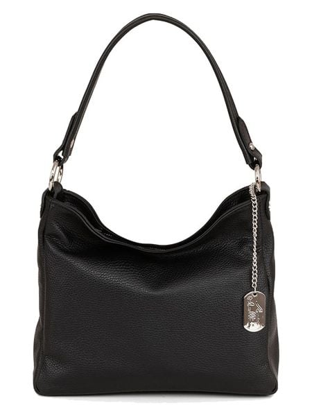 Anna Morellini Skórzana torebka "Paolina" w kolorze czarnym - 28 x 24 x 8 cm rozmiar: onesize. Czarne torebki klasyczne Anna Morellini, bez wzorów, z materiału, przez ramię, bez dodatków. Za 260.99 zł.