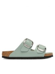 Birkenstock Klapki Arizona Big Buckle Hex 1031882 Zielony. Zielone klapki Birkenstock, bez wzorów, ze skóry, bez obcasa, bez zapięcia. Za 719.99 zł.