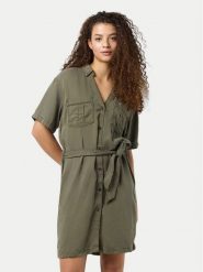 Noisy May Sukienka koszulowa Nera 27033063 Zielony Relaxed Fit. Zielone sukienki Noisy May, xs, bez wzorów, z lyocellu, bez kołnierzyka, bez ramiączek, koszulowe. Za 129.99 zł.