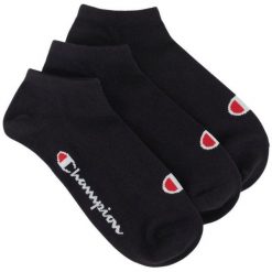 Skarpetki Unisex Dla Dorosłych Logo 3pak. Czarne skarpetki Champion, bez wzorów. Za 64.99 zł.